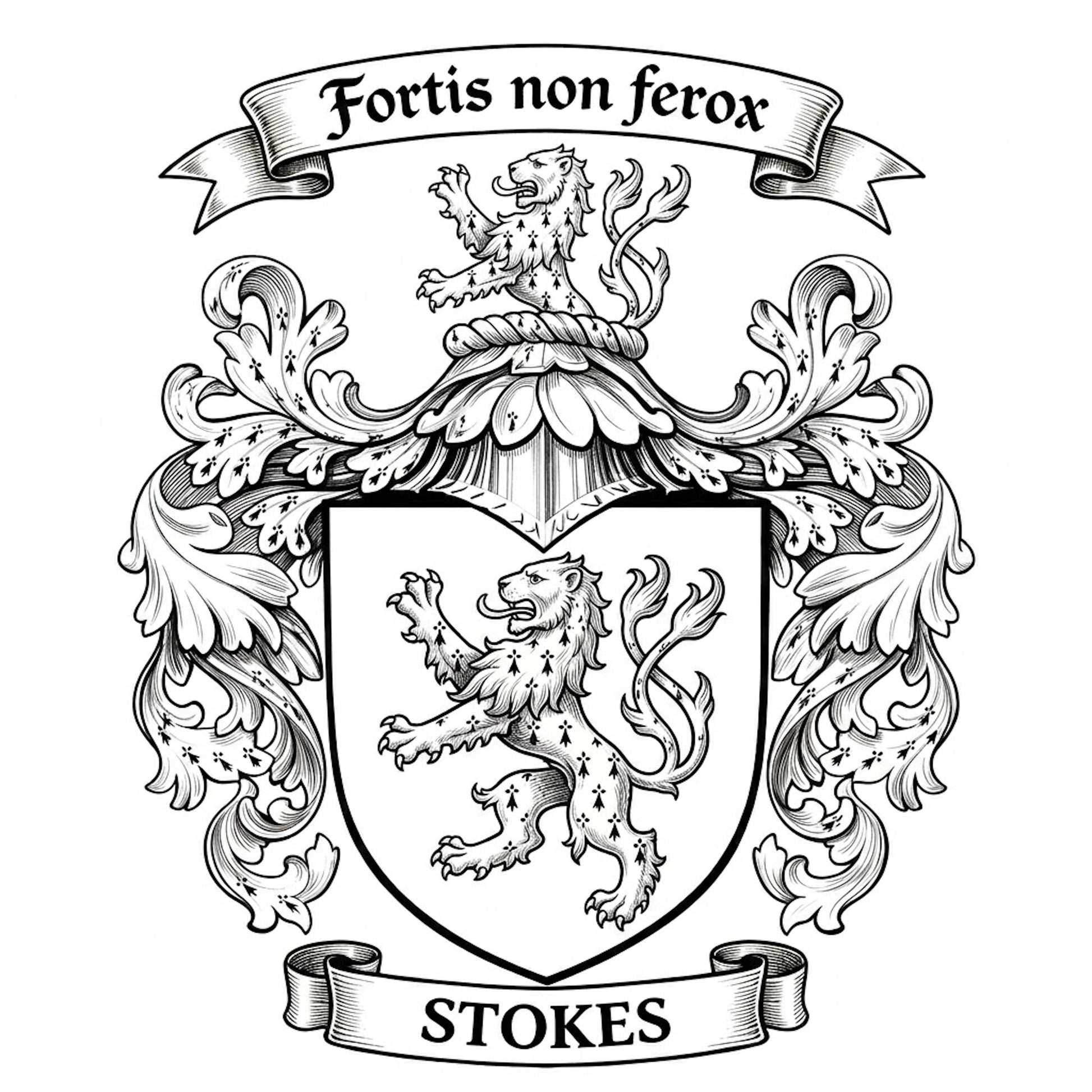 The Stokes Family Coat of Arms digital download: Includes Color PNG, B&W PNG, and SVG vector files