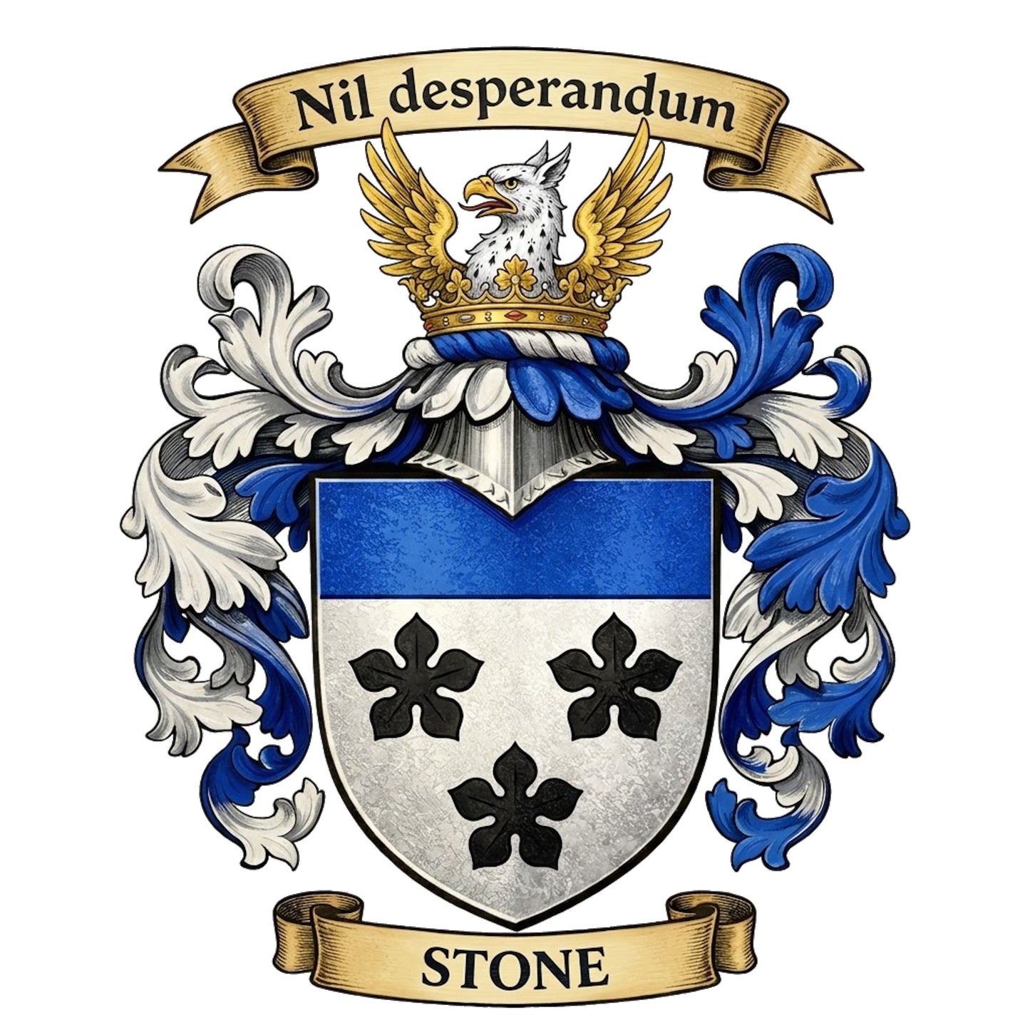 The Stone Family Coat of Arms digital download: Includes Color PNG, B&W PNG, and SVG vector files