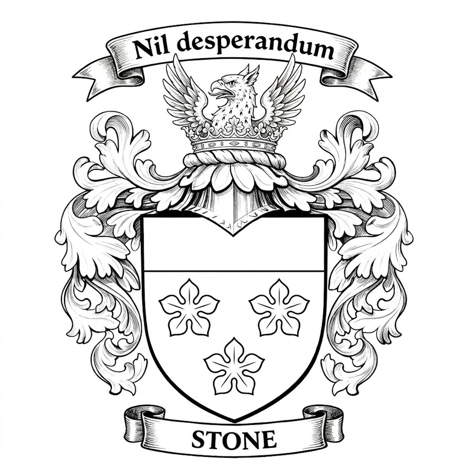 The Stone Family Coat of Arms digital download: Includes Color PNG, B&W PNG, and SVG vector files
