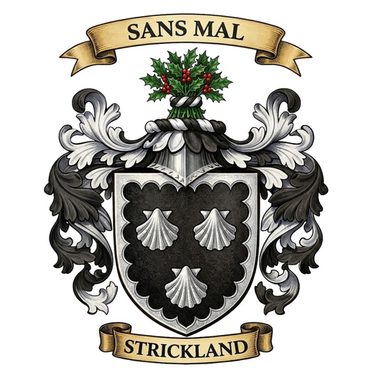 The Strickland Family Coat of Arms digital download: Includes Color PNG, B&W PNG, and SVG vector files