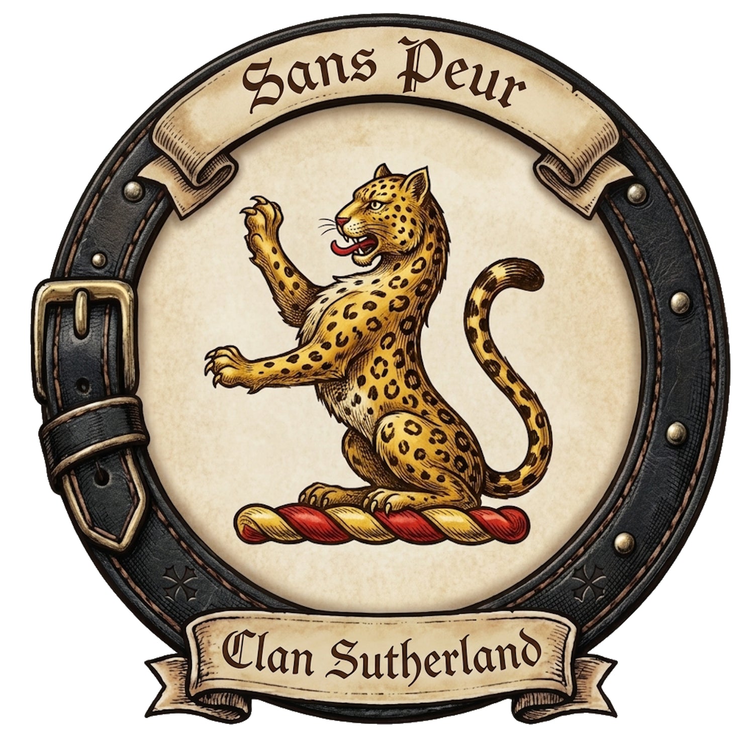 Clan Sutherland Crest digital download: Includes Color PNG, B&W PNG, and SVG vector files