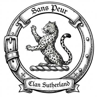 Clan Sutherland Crest digital download: Includes Color PNG, B&W PNG, and SVG vector files