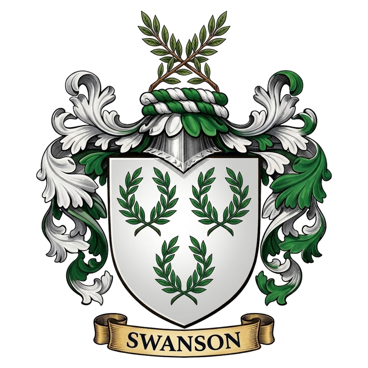 The Swanson Family Coat of Arms digital download: Includes Color PNG, B&W PNG, and SVG vector files