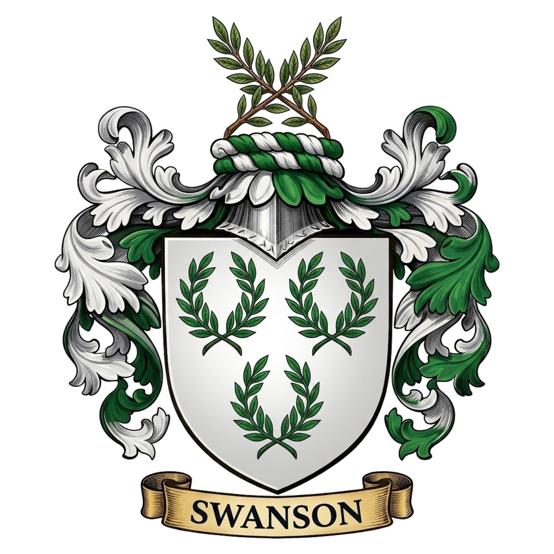 The Swanson Family Coat of Arms digital download: Includes Color PNG, B&W PNG, and SVG vector files
