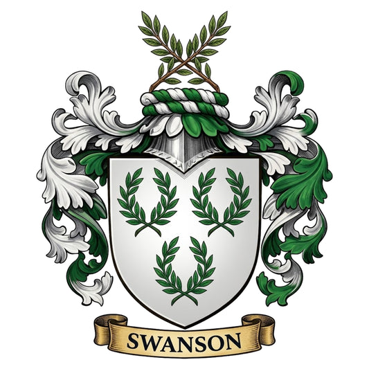 The Swanson Family Coat of Arms digital download: Includes Color PNG, B&W PNG, and SVG vector files