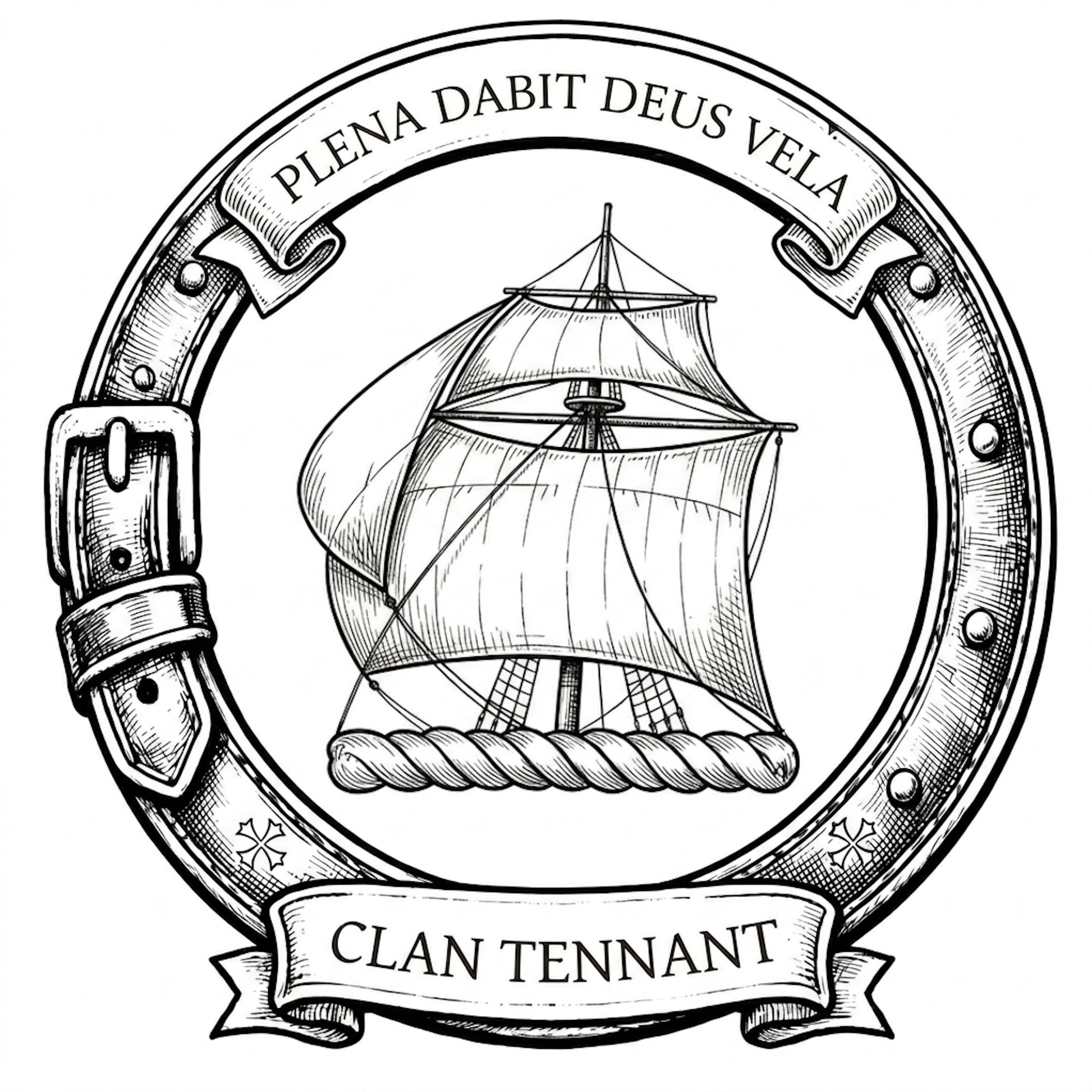 Clan Tennant Crest digital download: Includes Color PNG, B&W PNG, and SVG vector files