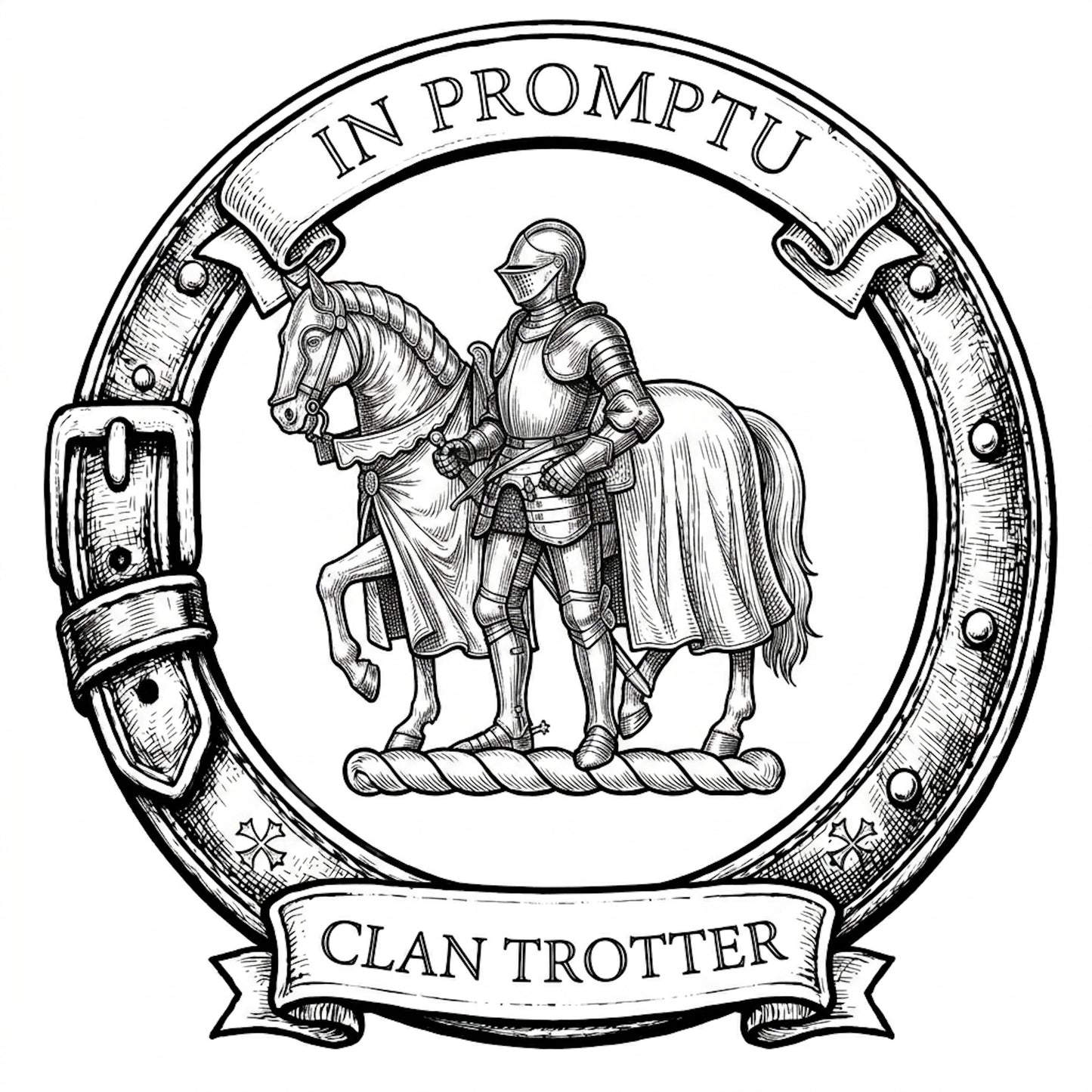 Clan Trotter Crest digital download: Includes Color PNG, B&W PNG, and SVG vector files