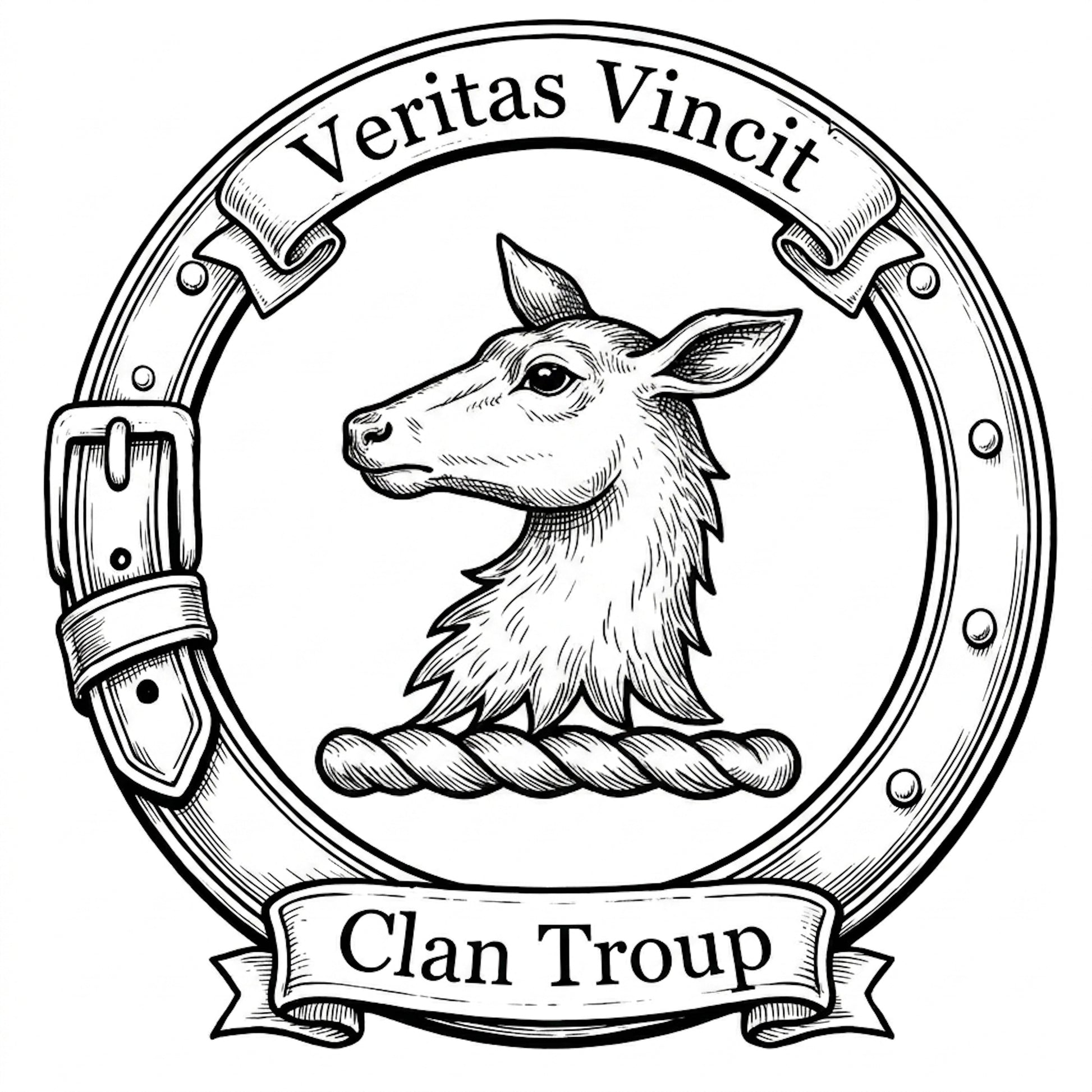 Clan Troup Crest digital download: Includes Color PNG, B&W PNG, and SVG vector files