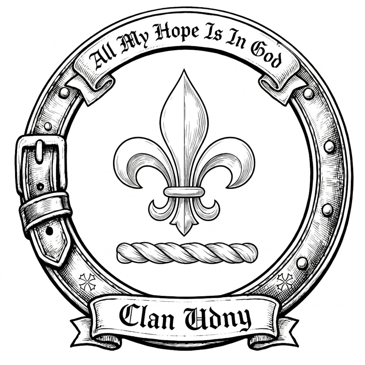Clan Udny Crest digital download: Includes Color PNG, B&W PNG, and SVG vector files