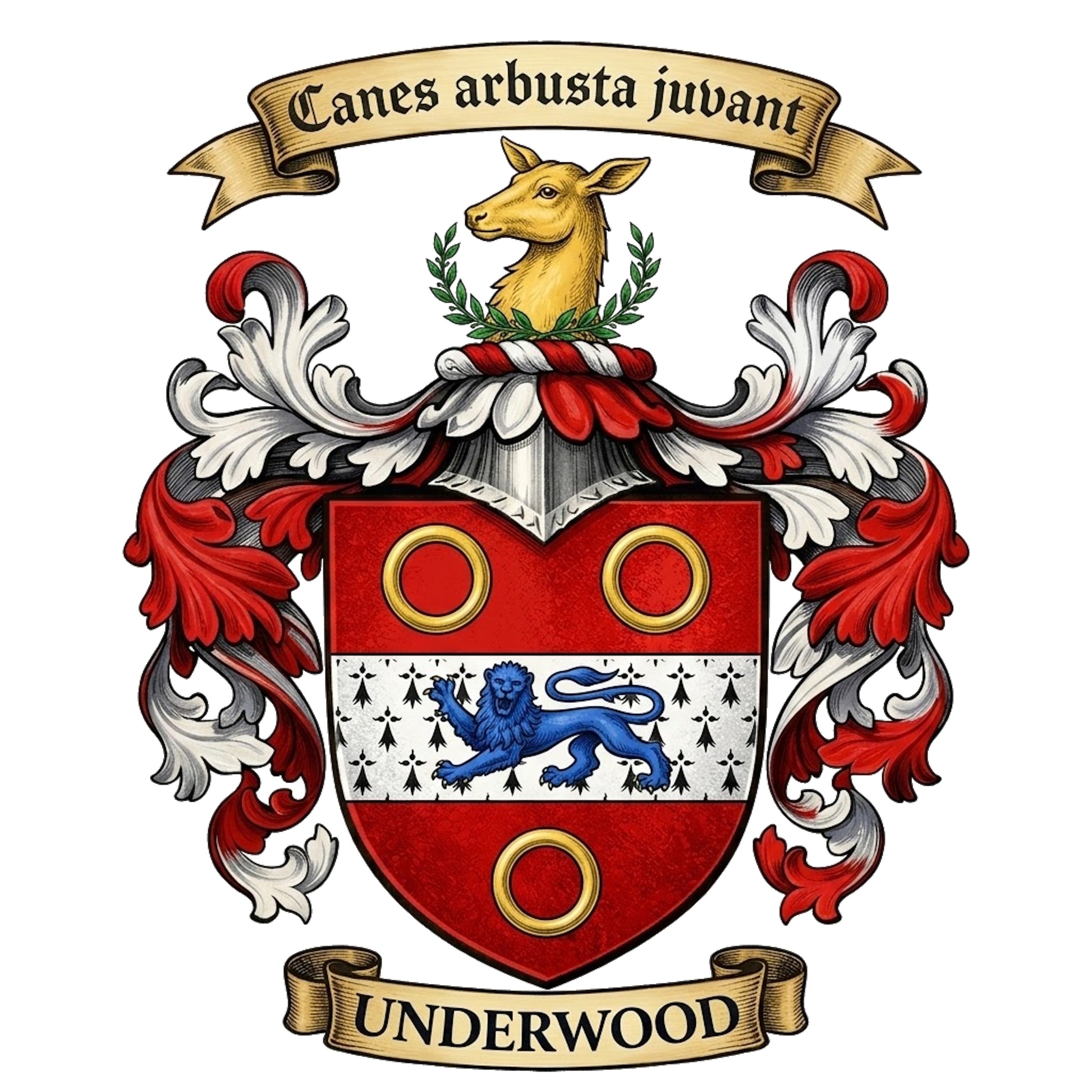 The Underwood Family Coat of Arms digital download: Includes Color PNG, B&W PNG, and SVG vector files