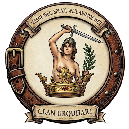 Clan Urquhart Crest digital download: Includes Color PNG, B&W PNG, and SVG vector files