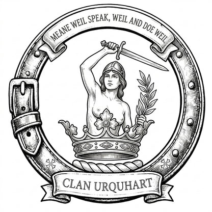 Clan Urquhart Crest digital download: Includes Color PNG, B&W PNG, and SVG vector files