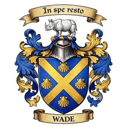 The Wade Family Coat of Arms digital download: Includes Color PNG, B&W PNG, and SVG vector files