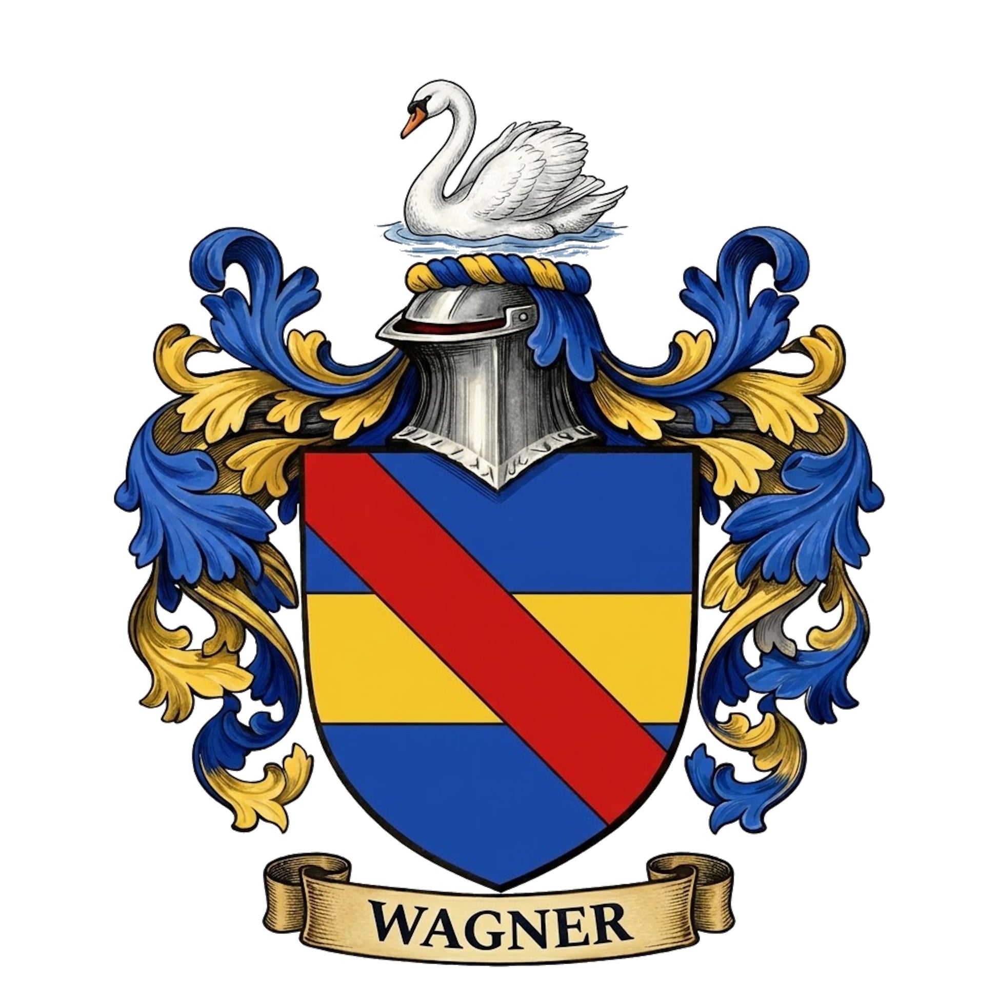 The Wagner Family Coat of Arms digital download: Includes Color PNG, B&W PNG, and SVG vector files