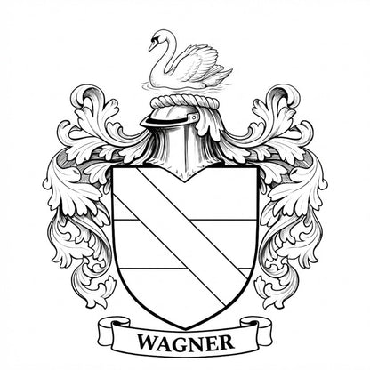 The Wagner Family Coat of Arms digital download: Includes Color PNG, B&W PNG, and SVG vector files