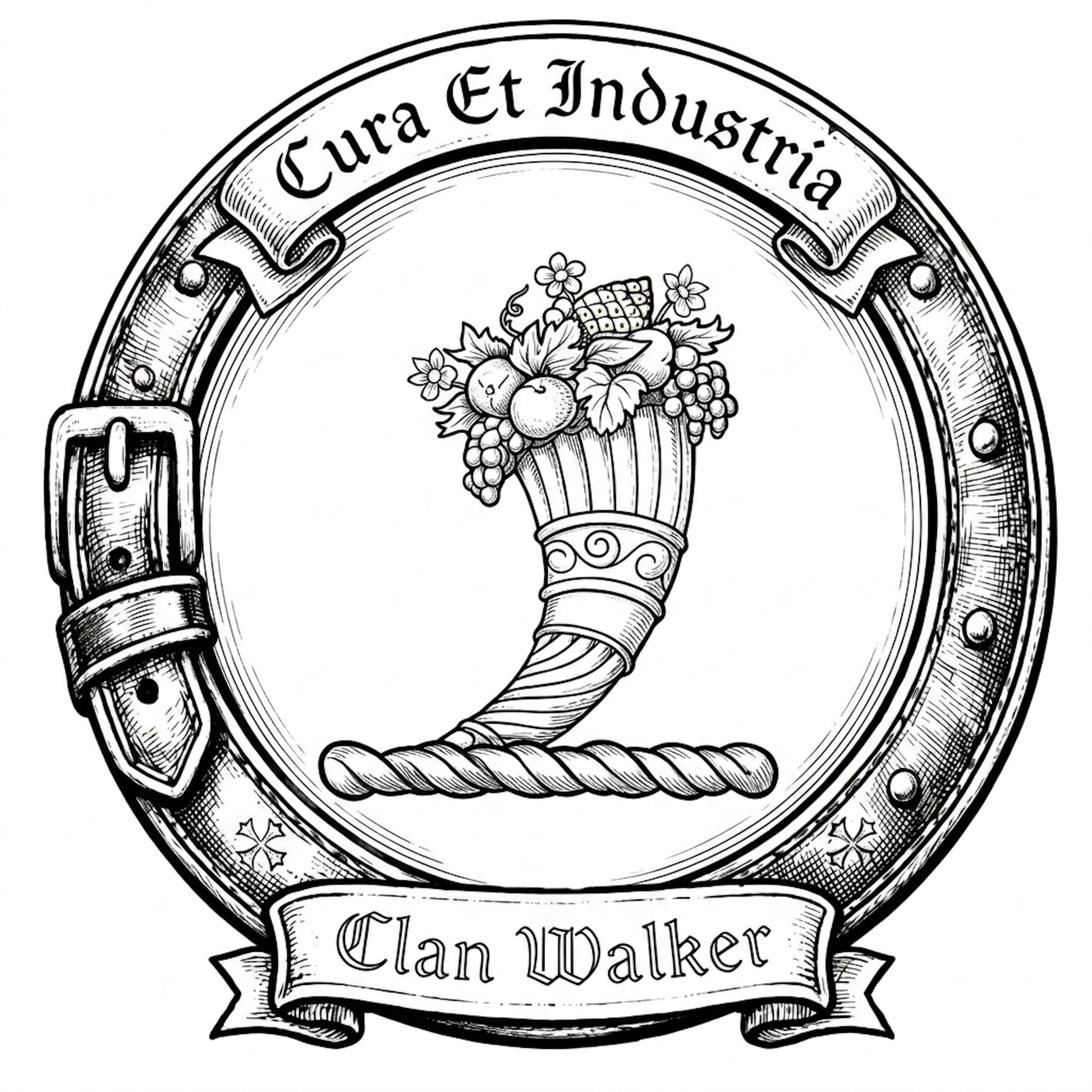 Clan Walker Crest digital download: Includes Color PNG, B&W PNG, and SVG vector files