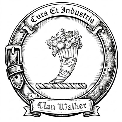 Clan Walker Crest digital download: Includes Color PNG, B&W PNG, and SVG vector files