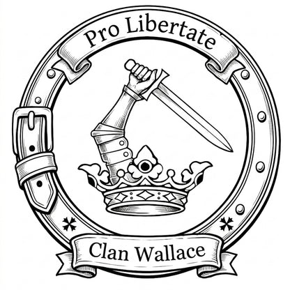 Clan Wallace Crest digital download: Includes Color PNG, B&W PNG, and SVG vector files