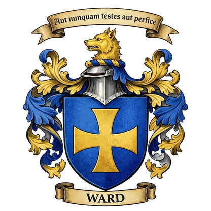 The Ward Family Coat of Arms digital download: Includes Color PNG, B&W PNG, and SVG vector files