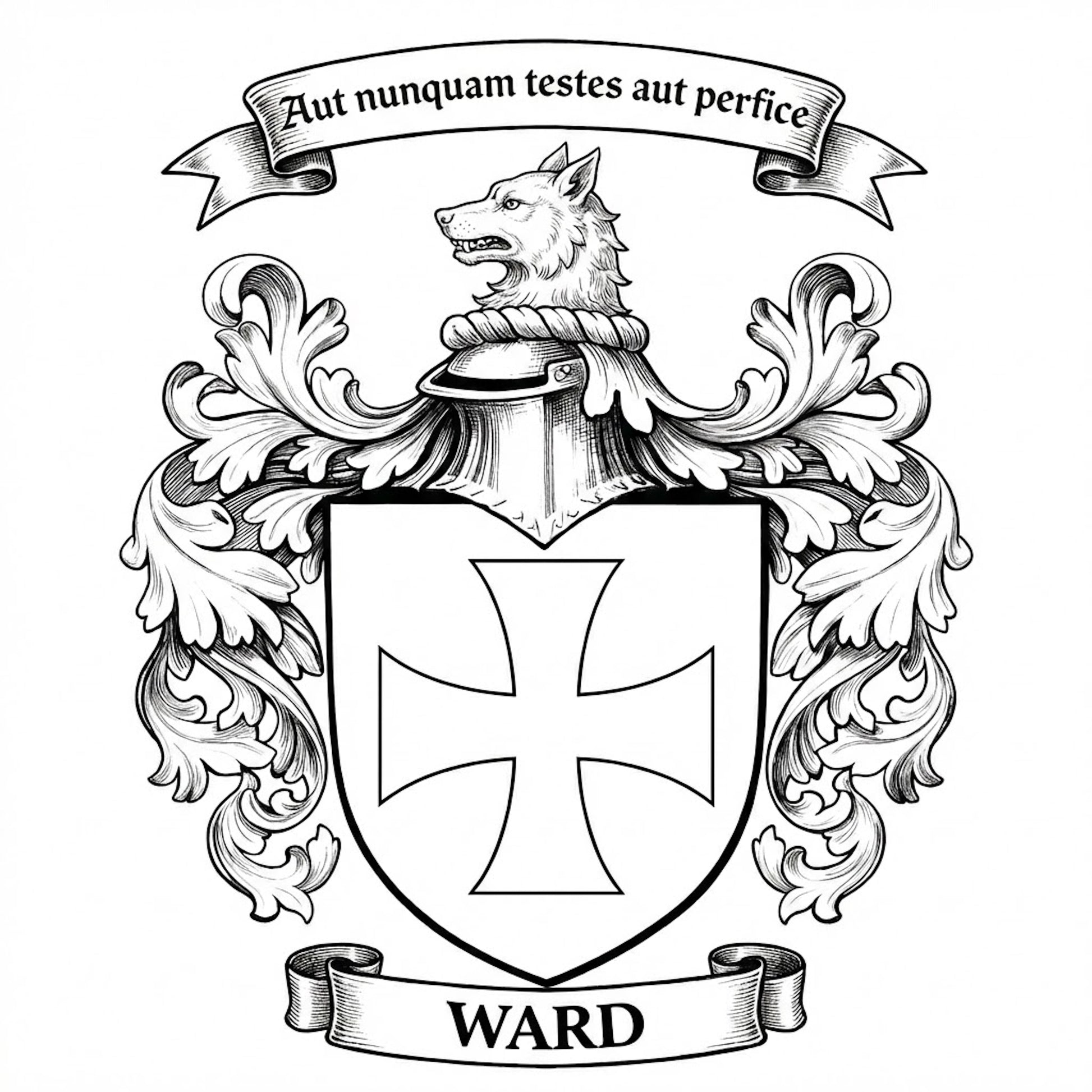 The Ward Family Coat of Arms digital download: Includes Color PNG, B&W PNG, and SVG vector files