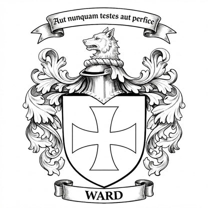 The Ward Family Coat of Arms digital download: Includes Color PNG, B&W PNG, and SVG vector files