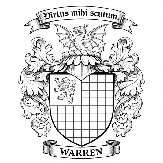 The Warren Family Coat of Arms digital download: Includes Color PNG, B&W PNG, and SVG vector files