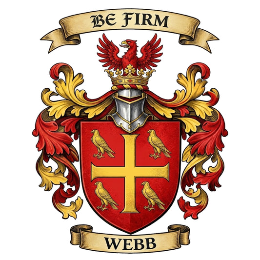 The Webb Family Coat of Arms digital download: Includes Color PNG, B&W PNG, and SVG vector files