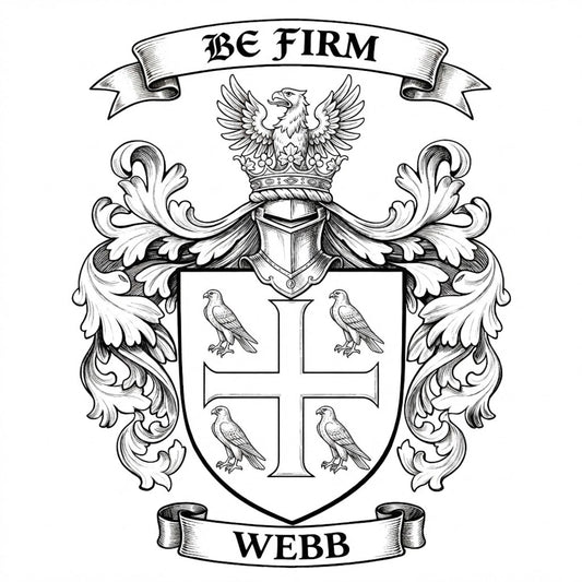 The Webb Family Coat of Arms digital download: Includes Color PNG, B&W PNG, and SVG vector files