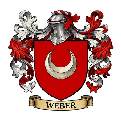 The Weber Family Coat of Arms digital download: Includes Color PNG, B&W PNG, and SVG vector files