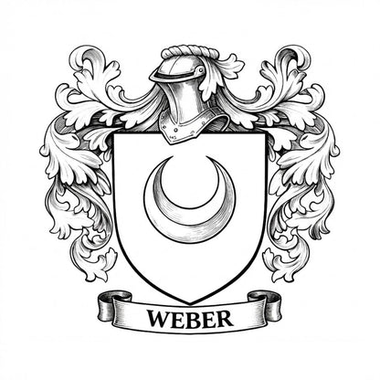 The Weber Family Coat of Arms digital download: Includes Color PNG, B&W PNG, and SVG vector files