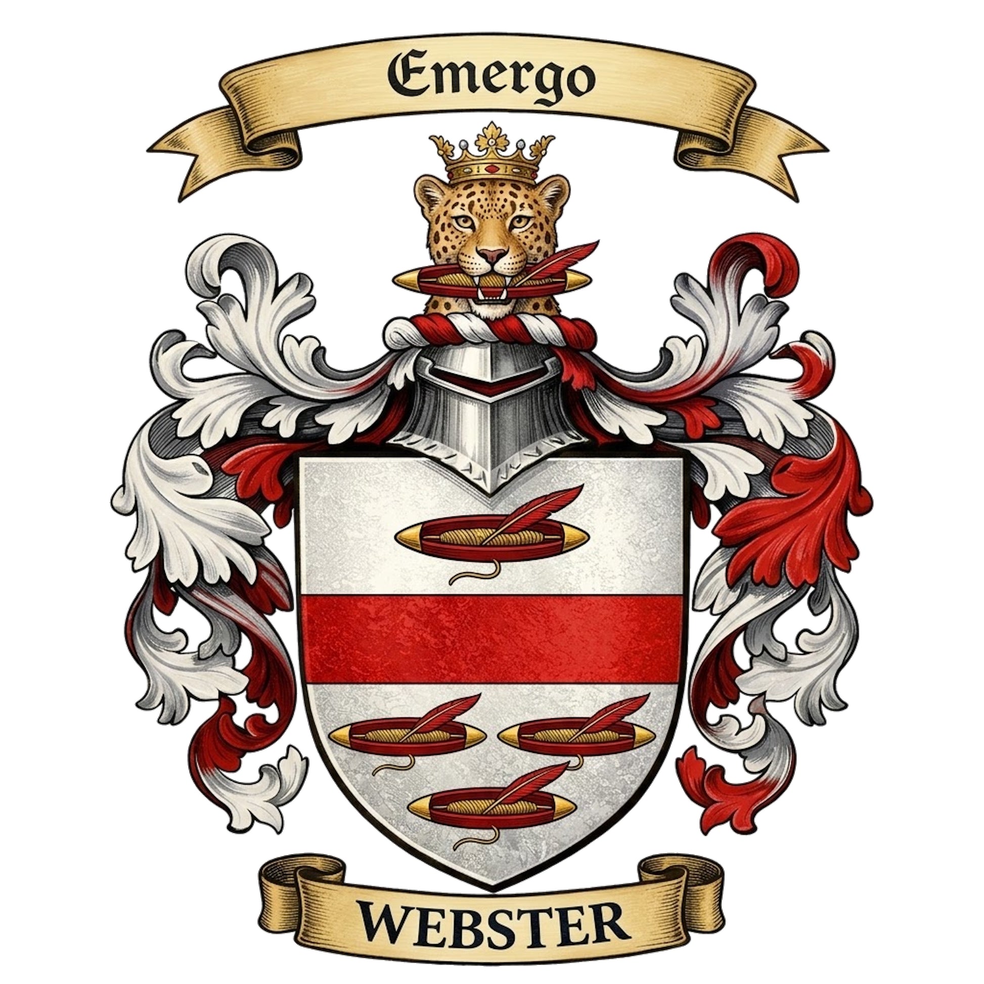 The Webster Family Coat of Arms digital download: Includes Color PNG, B&W PNG, and SVG vector files