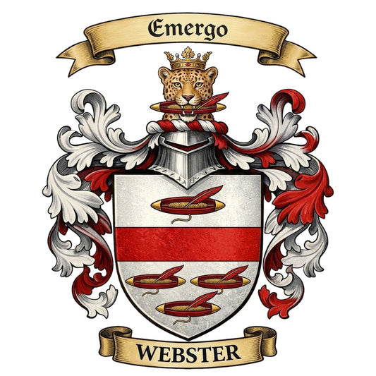 The Webster Family Coat of Arms digital download: Includes Color PNG, B&W PNG, and SVG vector files