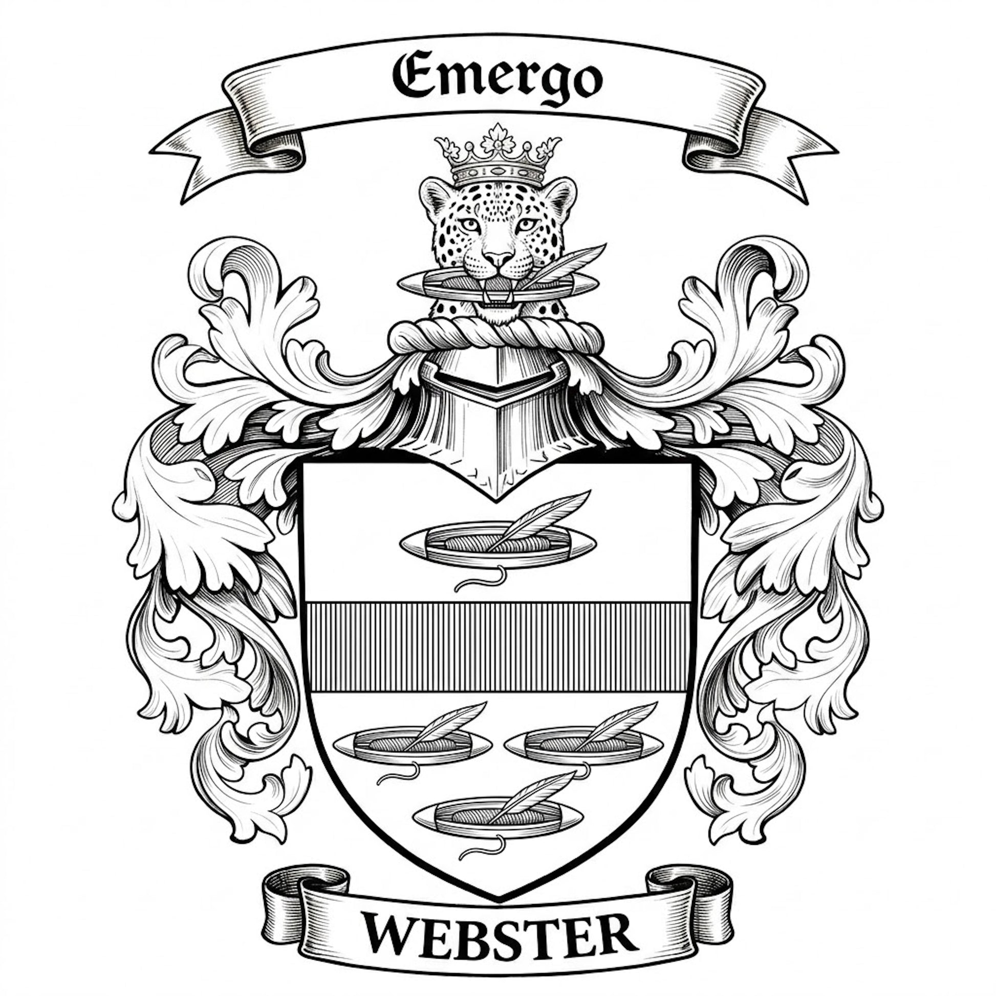 The Webster Family Coat of Arms digital download: Includes Color PNG, B&W PNG, and SVG vector files