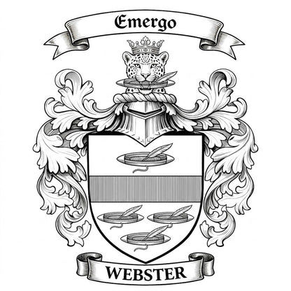 The Webster Family Coat of Arms digital download: Includes Color PNG, B&W PNG, and SVG vector files