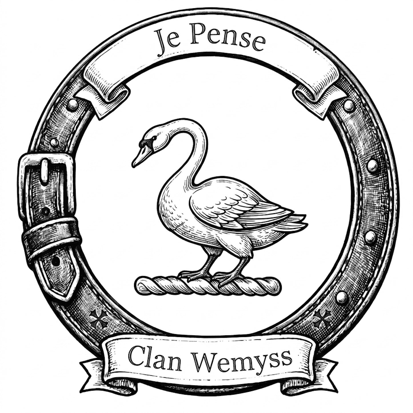 Clan Wemyss Crest digital download: Includes Color PNG, B&W PNG, and SVG vector files