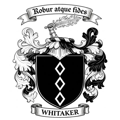The Whitaker Family Coat of Arms digital download: Includes Color PNG, B&W PNG, and SVG vector files