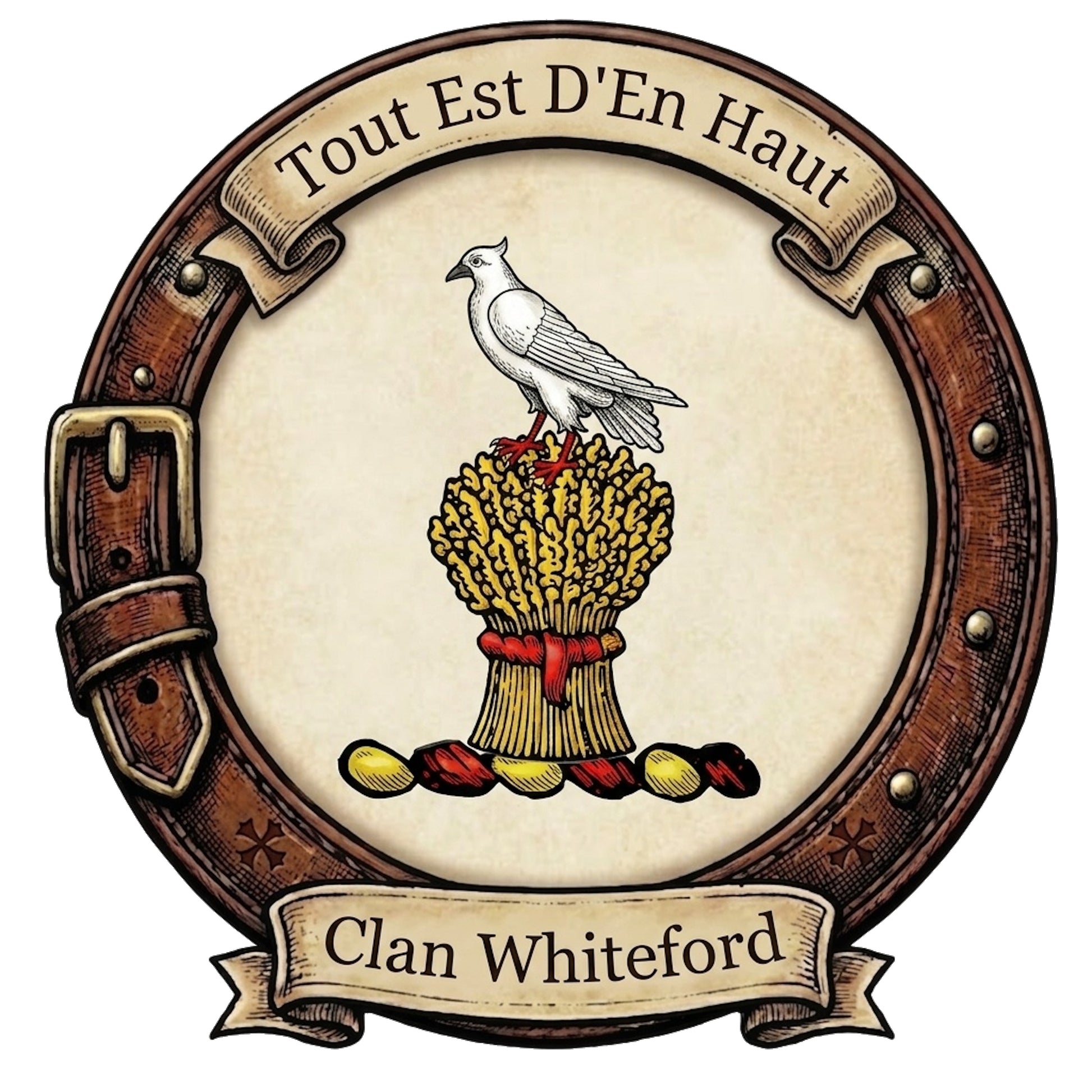 Clan Whiteford Crest digital download: Includes Color PNG, B&W PNG, and SVG vector files