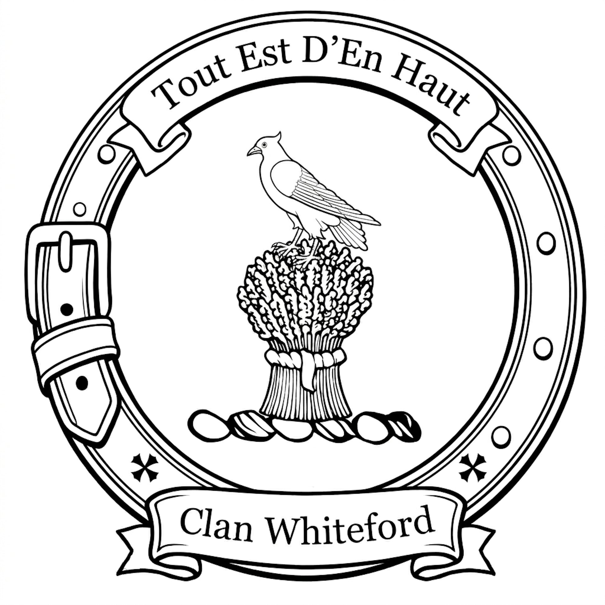 Clan Whiteford Crest digital download: Includes Color PNG, B&W PNG, and SVG vector files