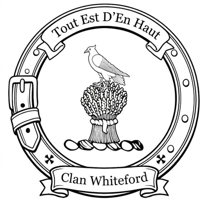 Clan Whiteford Crest digital download: Includes Color PNG, B&W PNG, and SVG vector files