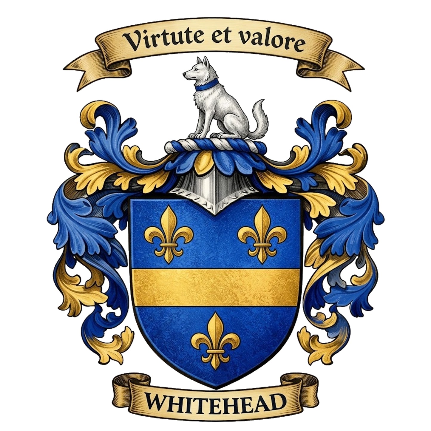 The Whitehead Family Coat of Arms digital download: Includes Color PNG, B&W PNG, and SVG vector files
