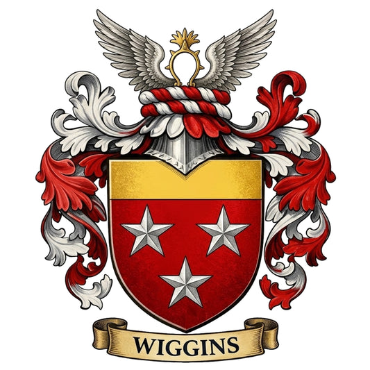 The Wiggins Family Coat of Arms digital download: Includes Color PNG, B&W PNG, and SVG vector files