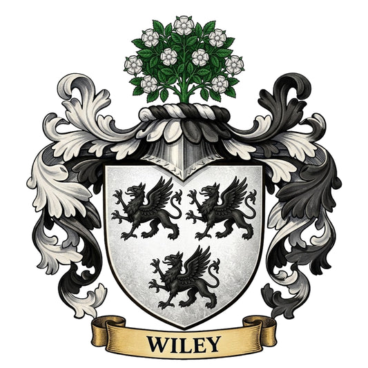 The Wiley Family Coat of Arms digital download: Includes Color PNG, B&W PNG, and SVG vector files