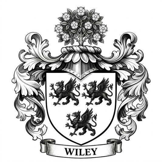 The Wiley Family Coat of Arms digital download: Includes Color PNG, B&W PNG, and SVG vector files