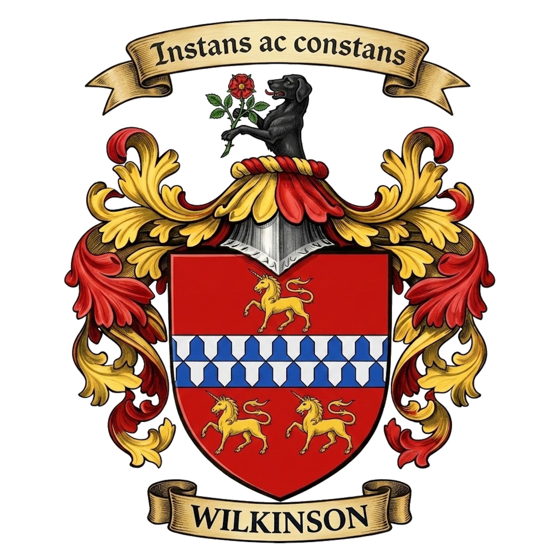 The Wilkinson Family Coat of Arms digital download: Includes Color PNG, B&W PNG, and SVG vector files