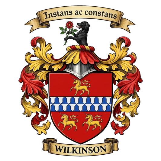 The Wilkinson Family Coat of Arms digital download: Includes Color PNG, B&W PNG, and SVG vector files