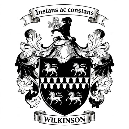 The Wilkinson Family Coat of Arms digital download: Includes Color PNG, B&W PNG, and SVG vector files