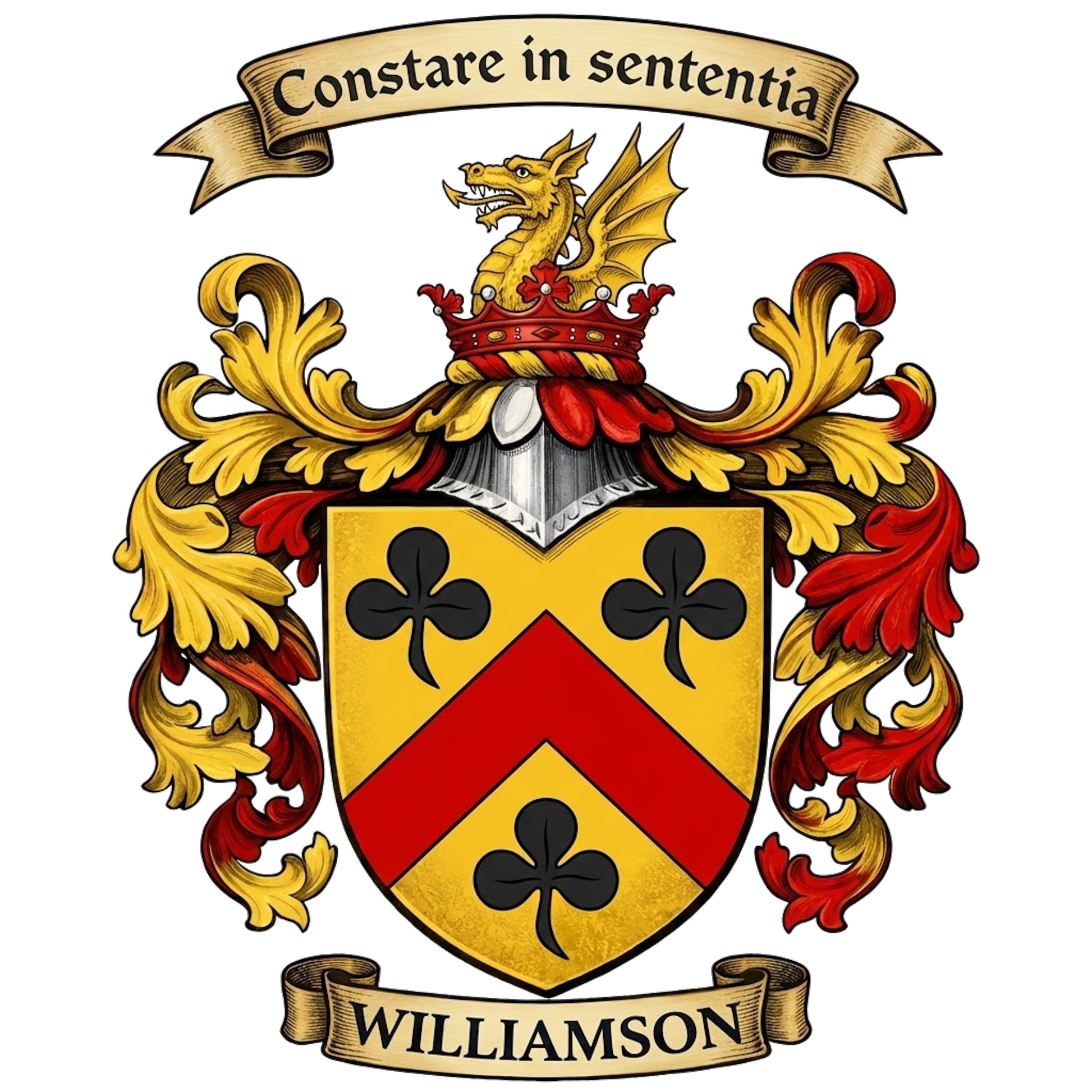 The Williamson Family Coat of Arms digital download: Includes Color PNG, B&W PNG, and SVG vector files