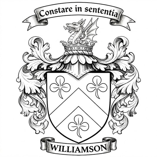 The Williamson Family Coat of Arms digital download: Includes Color PNG, B&W PNG, and SVG vector files