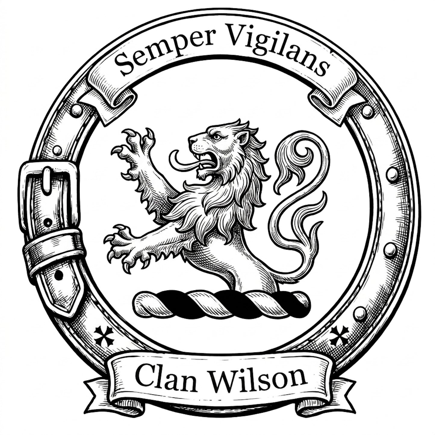 Clan Wilson Crest digital download: Includes Color PNG, B&W PNG, and SVG vector files