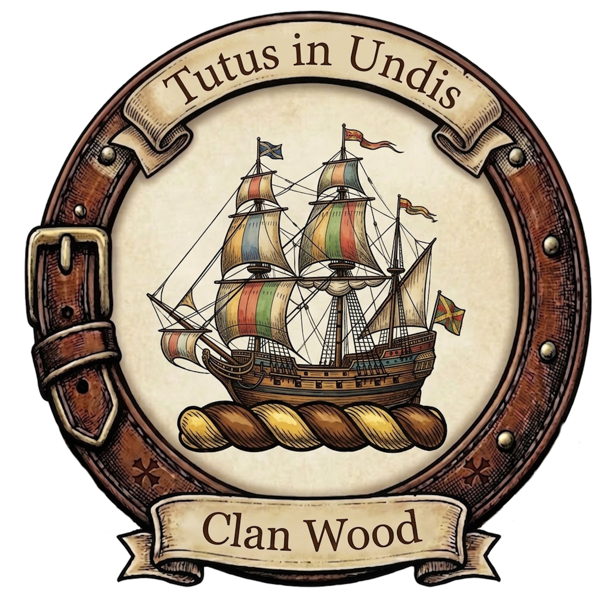 Clan Wood Crest digital download: Includes Color PNG, B&W PNG, and SVG vector files